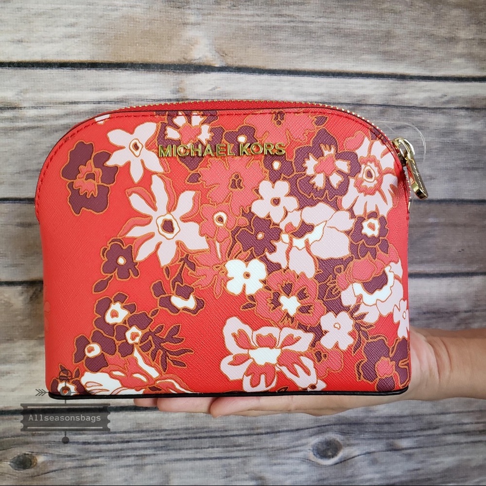 NWT Michael Kors Emmy dark Sangria travel pouch - Picture 1 of 7